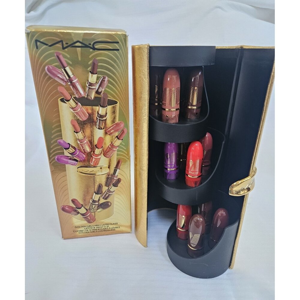 Mac Golden Girls Mini Lustreglass Lipstick Vault X 12 Limited Retails for $180